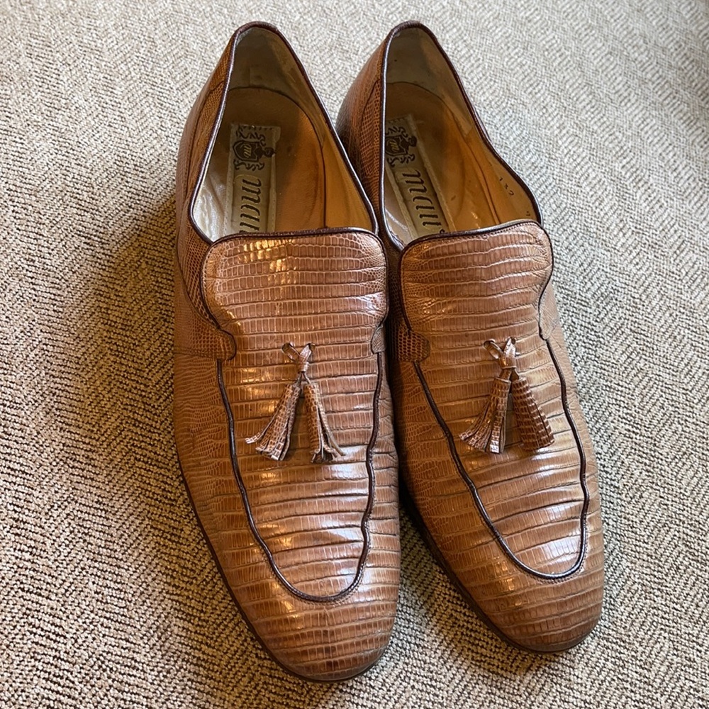 Vintage Mauri genuine lizard loafers mens 9 1/2 M